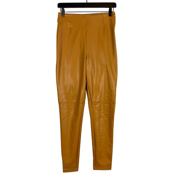 Abercrombie & Fitch Womens High Rise Ankle Vegan Leather Pants Tan - Size M - Picture 1 of 10